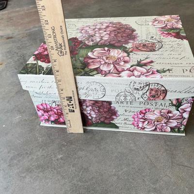 Sale Photo Thumbnail #113: Large decorative box full of fabric-covered hangers