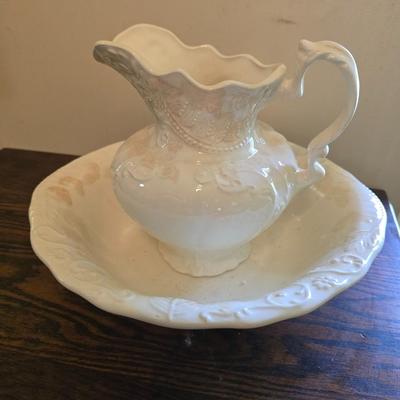 White pitcher and basin