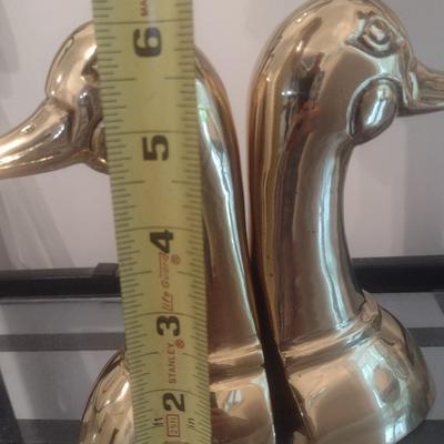 Brass Duck Head Book Ends