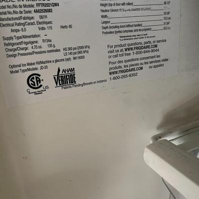 2016 ELECTROLUX REFRIGERATOR CROSS TOP FREEZE