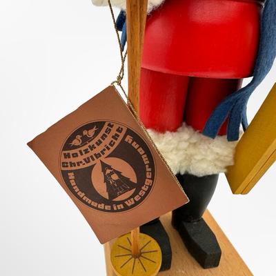 “Nutcracker Santa with Ski" by Holzkunst Christian Ulbricht