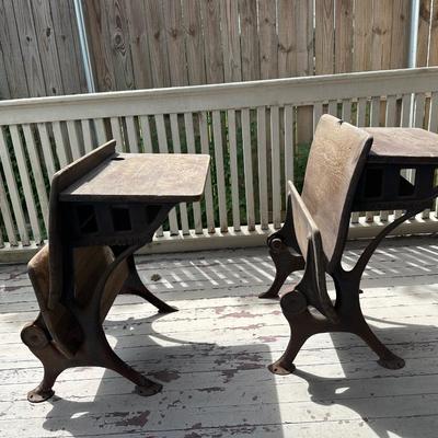 Antique Cast Iron & Wood School Desks – E.W.A. Rowles Co. Chicago