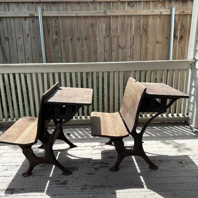 Antique Cast Iron & Wood School Desks – E.W.A. Rowles Co. Chicago