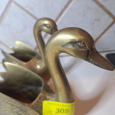 Sale Photo Thumbnail #692: Brass ducks and candlesticks