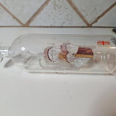 Sale Photo Thumbnail #699: blown glass ship in a bottle