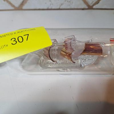 Sale Photo Thumbnail #700: blown glass ship in a bottle