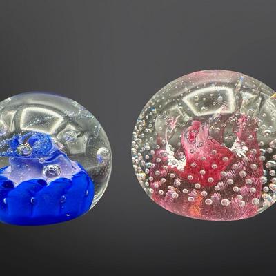 Caithness Glass "Cauldron Ruby" & “Tango” Paperweight