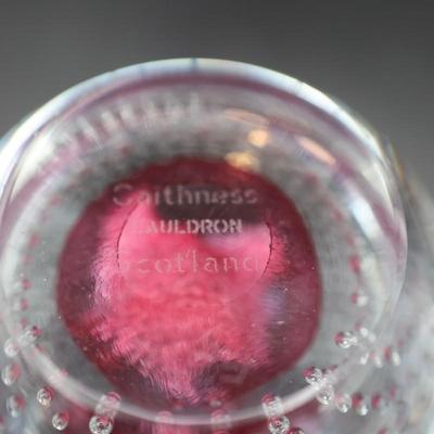 Caithness Glass "Cauldron Ruby" & “Tango” Paperweight
