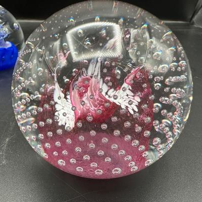 Caithness Glass "Cauldron Ruby" & “Tango” Paperweight