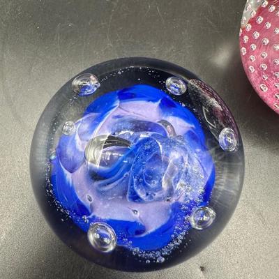 Caithness Glass "Cauldron Ruby" & “Tango” Paperweight