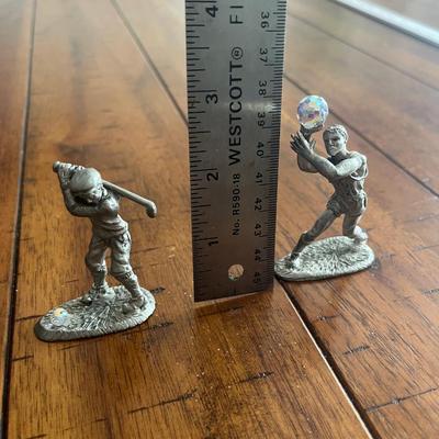 Sale Photo Thumbnail #169: Pewter golfer and basketball player with Swarovski crystal balls