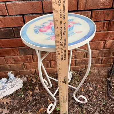 Sale Photo Thumbnail #234: White round table with decorative glass top