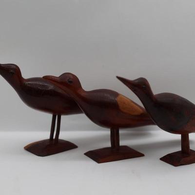 Vintage Wooden Seabird Sculptures (3)