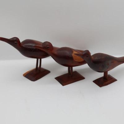 Vintage Wooden Seabird Sculptures (3)