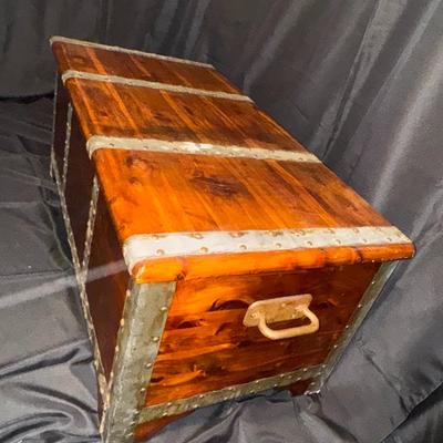 Antique Banded Cedar Chest