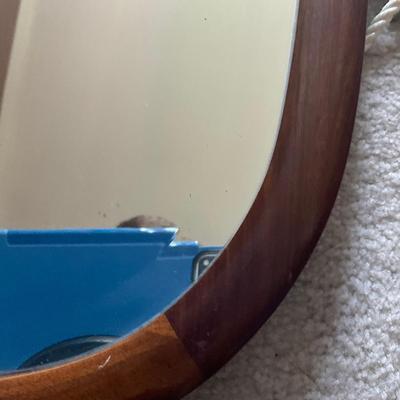 C212 Antique Beveled Mirror With Nautical Hooks