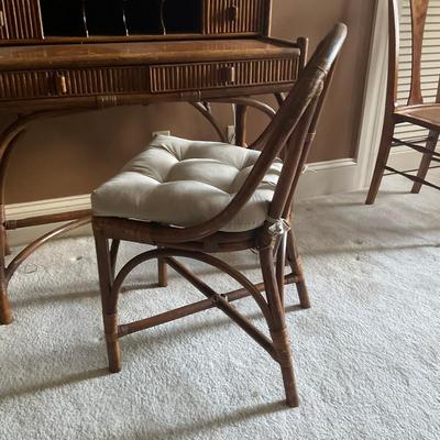 C215 Vintage Rattan Desk & Chair