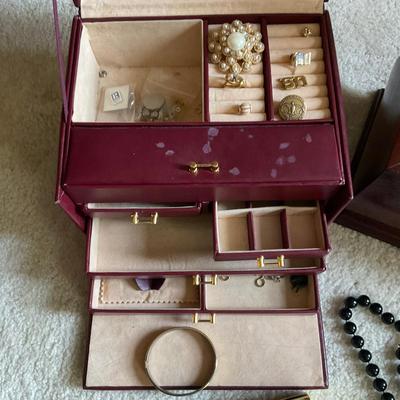 C222 Two Jewelry Boxes With Costume Jewelry