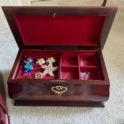 C222 Two Jewelry Boxes With Costume Jewelry