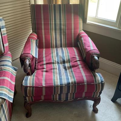 C225 Pair of Downfilled French Style Arm Chairs
