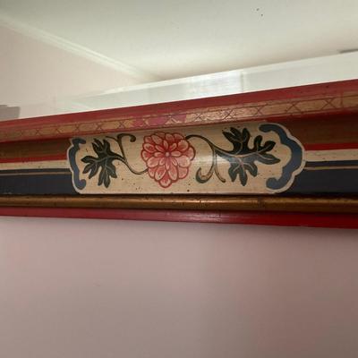 A231 Vintage Asian Style Beveled Wall Mirror