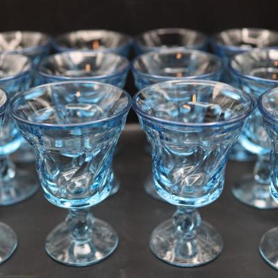 Fostoria Jamestown 5 7/8” Blue Goblets - Set of 12