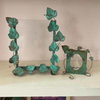A237 Pair of Verdi Green Metal Frames