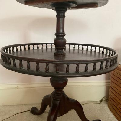 A238 Vintage Two Tier Mahogany Round Table