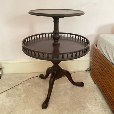 A238 Vintage Two Tier Mahogany Round Table