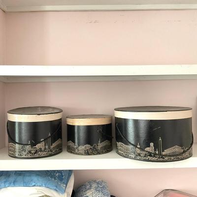 A239 Lot of Three Vintage Woodward & Lothrop Hat Boxes