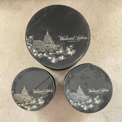 A239 Lot of Three Vintage Woodward & Lothrop Hat Boxes