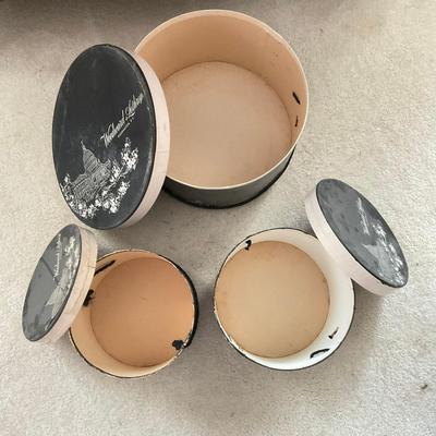 A239 Lot of Three Vintage Woodward & Lothrop Hat Boxes