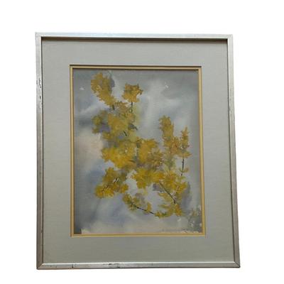C206 A Branch With Multiple Clusters Of Yellow Leaves Painting Signed By B. Wertheimer