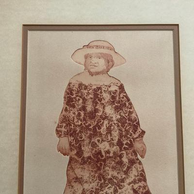A241 Colored Conte Art "Tutu" 5/20 By Madeleine Stanley Jossem (1924-2015)