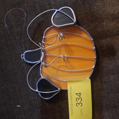 Sale Photo Thumbnail #797: Stained glass pumpkin suncatcher