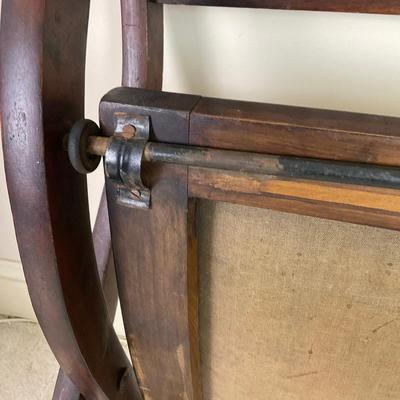 M246 Antique Mahogany X-Frame Folding Campaign Stool