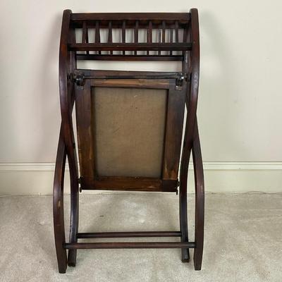 M246 Antique Mahogany X-Frame Folding Campaign Stool