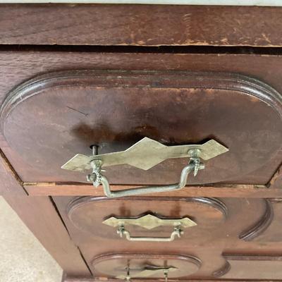 M247 Antique Renaissance Revival Mahogany/Burled Walnut Marble Top Dresser