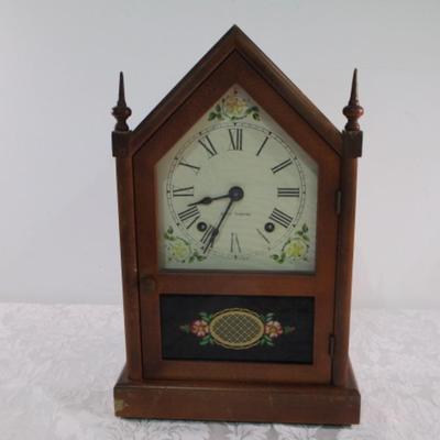 Sale Photo Thumbnail #80: Has pendulum, needs TLC, has winding key that won't wind, 14-1/4" tall x 8-1/4" wide x 4-3/8" deep