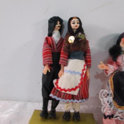 Sale Photo Thumbnail #348:  2 Traditional Soganli dolls from Turkey, 2 Greek dolls