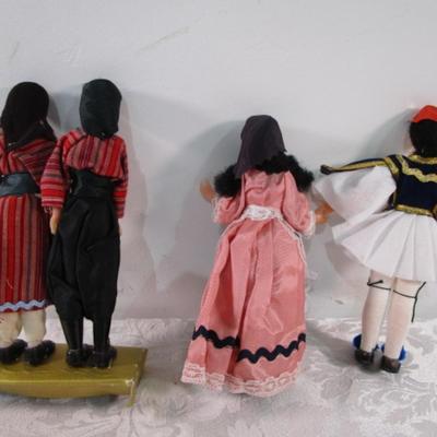 Sale Photo Thumbnail #350:  2 Traditional Soganli dolls from Turkey, 2 Greek dolls