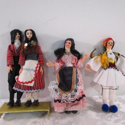 Sale Photo Thumbnail #347:  2 Traditional Soganli dolls from Turkey, 2 Greek dolls