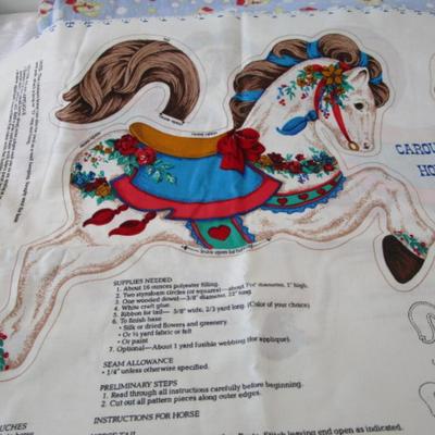 Sale Photo Thumbnail #356: Carousel horses can be sewn & stuffed or used as an applique on shirts, quilt blocks, etc.  The horses are bright colors, See pictures
