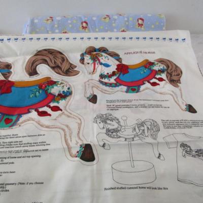 Sale Photo Thumbnail #357: Carousel horses can be sewn & stuffed or used as an applique on shirts, quilt blocks, etc.  The horses are bright colors, See pictures