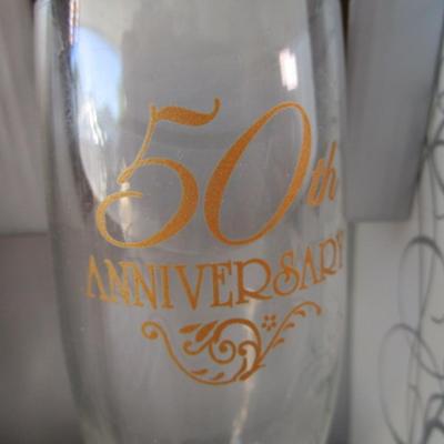 Sale Photo Thumbnail #412: Champagne flutes are by Hortense B. Hewitt Co., Bowl is by Crystal Clear