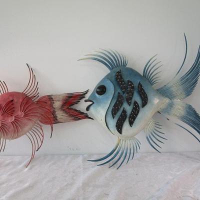 Sale Photo Thumbnail #446: Both have lights that need repair, small  pink is 18" long x 13" tall, large blue is 25-1/2" long x 17" tall