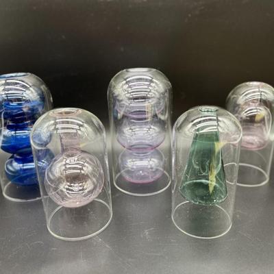 Set of 5 Blown Cloche Vases