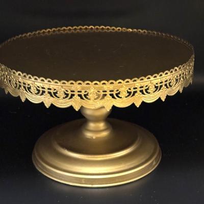 Large Gold Charger Size Dessert Pedestal