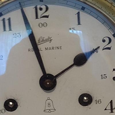 Schatz German Wood Case Ship's Clock- Approx 12 1/2" in Diameter