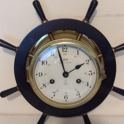 Schatz German Wood Case Ship's Clock- Approx 12 1/2" in Diameter
